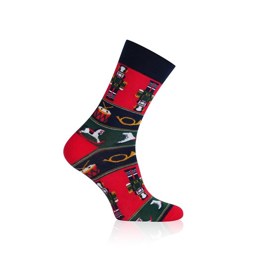 Świąteczne skarpetki męskie S175D Cracker, Kolor czerwono-zielony, Rozmiar 41-43, Italian Fashion ze sklepu Primodo w kategorii Skarpetki męskie - zdjęcie 176583650