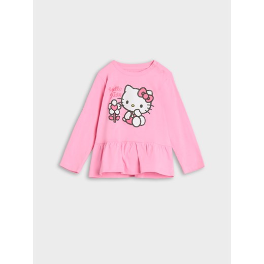 Sinsay - Koszulka z długimi rękawami Hello Kitty - begonia Sinsay 80 Sinsay