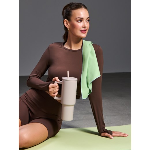 Sinsay - Koszulka z długimi rękawami - brązowy Sinsay M Sinsay