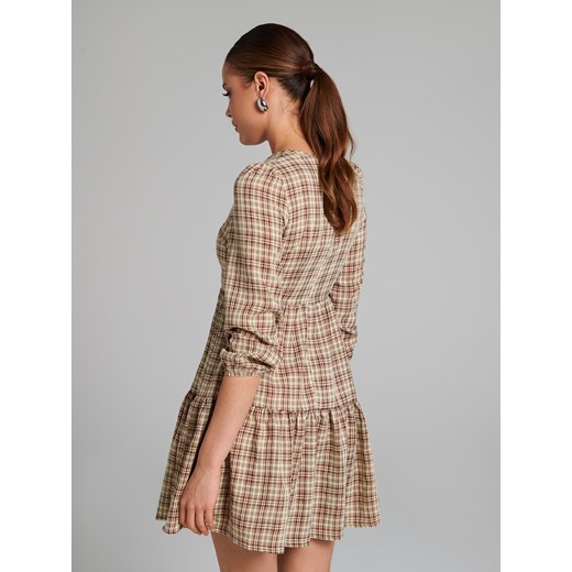 Sinsay - Sukienka mini w kratę - czerwony Sinsay L Sinsay