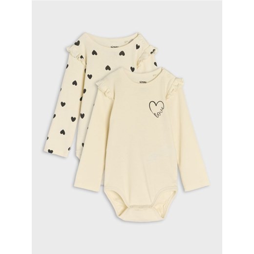 Sinsay - Body 2 pack - kremowy ze sklepu Sinsay w kategorii Body niemowlęce - zdjęcie 176593003
