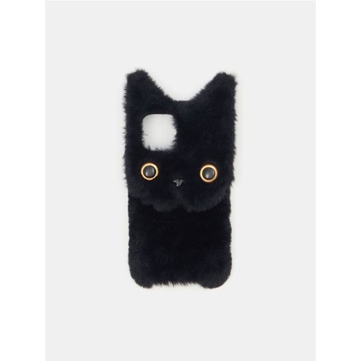 Sinsay - Etui na iPhone 15 czarny kot - czarny ze sklepu Sinsay w kategorii Etui - zdjęcie 176593894