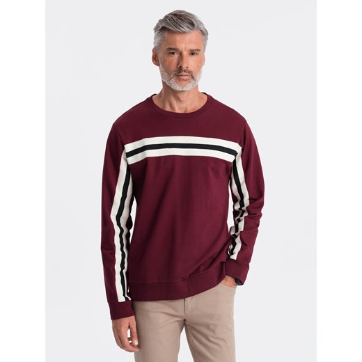 Bluza męska z lampasem - burgundowa V5 B1279 XL ombre promocja