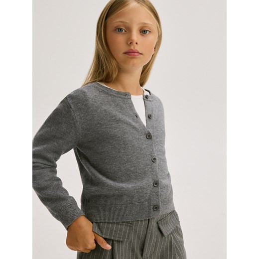 Reserved - Kardigan na guziki - ciemnoszary Reserved 140 (9 lat) Reserved