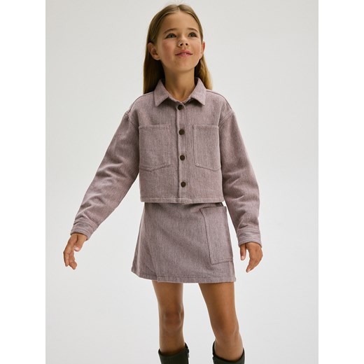 Reserved - Bawełniana spódnica z zakładką - lawendowy Reserved 146 (10 lat) Reserved
