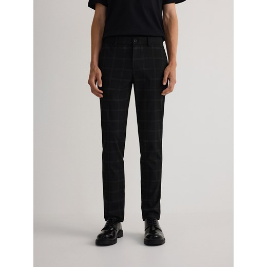 Reserved - Spodnie chino slim w kratę - czarny Reserved 36 Reserved