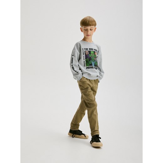 Reserved - Bluza Minecraft - jasnoszary ze sklepu Reserved w kategorii Bluzy chłopięce - zdjęcie 176597344