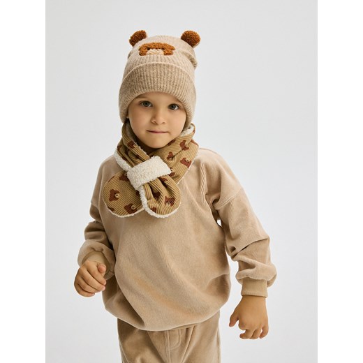 Reserved - Szalik z nadrukiem - złamana biel ze sklepu Reserved w kategorii Szaliki dziecięce - zdjęcie 176597673