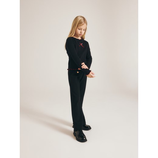 Reserved - Koszulka z kokardką - bordowy Reserved 116 (5-6 lat) Reserved