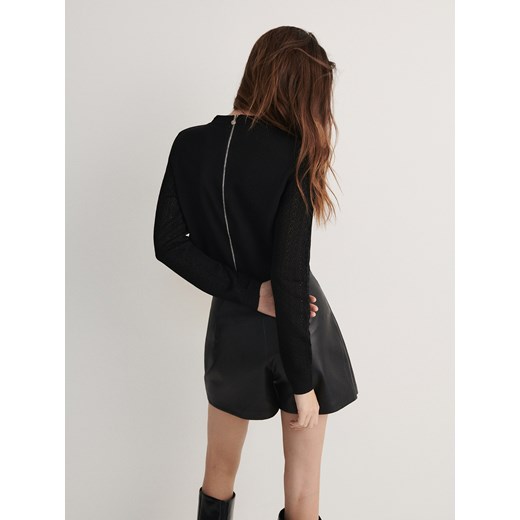 Reserved - Koronkowa bluzka z wiskozy - czarny ze sklepu Reserved w kategorii Bluzki damskie - zdjęcie 176598984