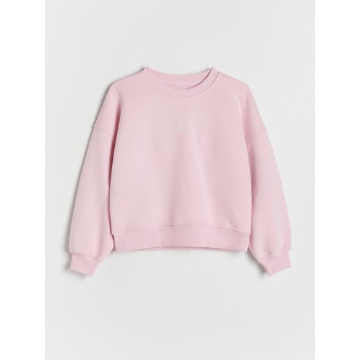 Reserved - Bluza z aplikacją - różowy ze sklepu Reserved w kategorii Bluzy dziewczęce - zdjęcie 176599243