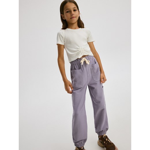 Reserved - Dzianinowe spodnie - fioletowy Reserved 152 (11 lat) wyprzedaż Reserved