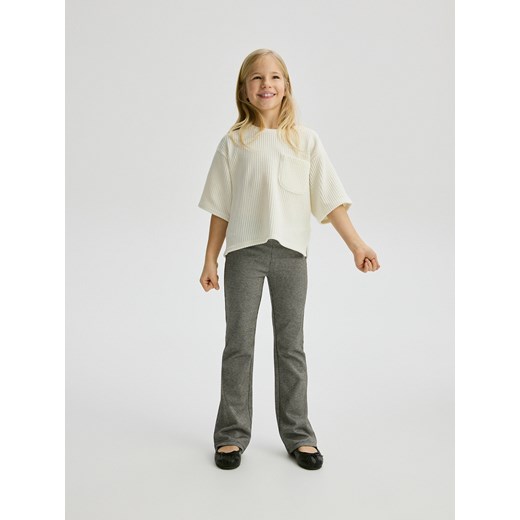 Reserved - Spodnie flare w kratę - ciemnoszary ze sklepu Reserved w kategorii Spodnie dziewczęce - zdjęcie 176599713