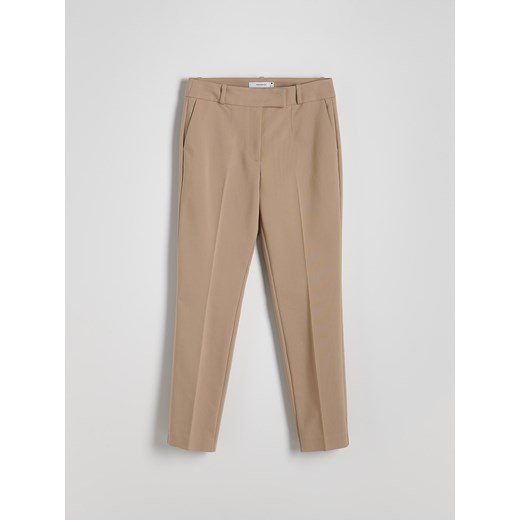 Reserved - Spodnie cygaretki w kant - beżowy Reserved 42 Reserved
