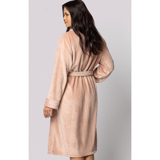 Envie jasnoróżowy szlafrok damski plus size Comfy, Kolor jasnoróżowy, Rozmiar 2XL/3XL, Envie ze sklepu Intymna w kategorii Szlafroki damskie - zdjęcie 176602772