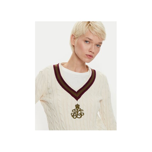 LAUREN RALPH LAUREN Sweter 200951624002 Écru Regular Fit XS MODIVO