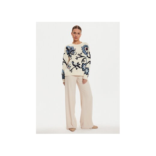 Weekend Max Mara Sweter Dolmen 2425366191 Écru Relaxed Fit S MODIVO