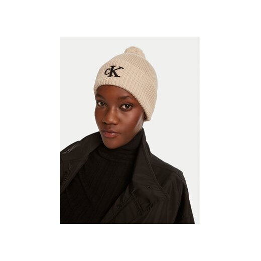 Calvin Klein Czapka Seasonal K60K612653 Beżowy Calvin Klein uniwersalny MODIVO
