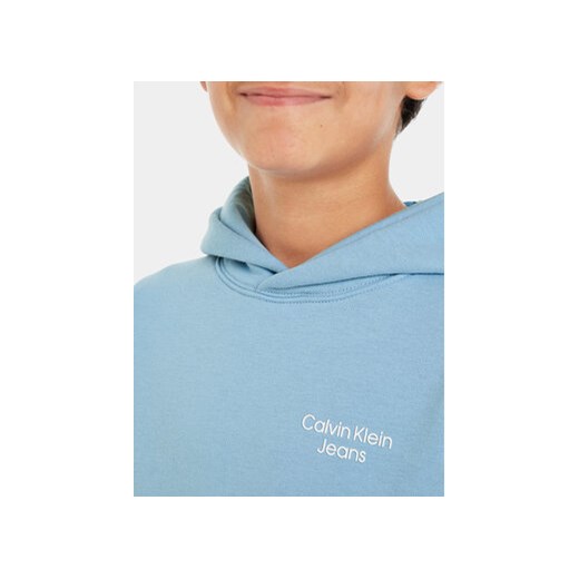 Calvin Klein Jeans Bluza Stack Logo IB0IB01293 Niebieski Regular Fit 8Y MODIVO