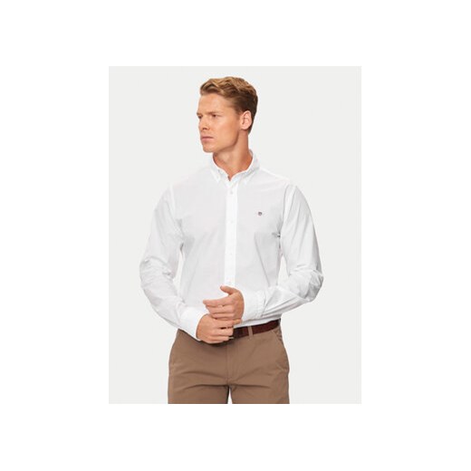 Gant Koszula Poplin 3000102 Biały Slim Fit ze sklepu MODIVO w kategorii Koszule męskie - zdjęcie 176631062