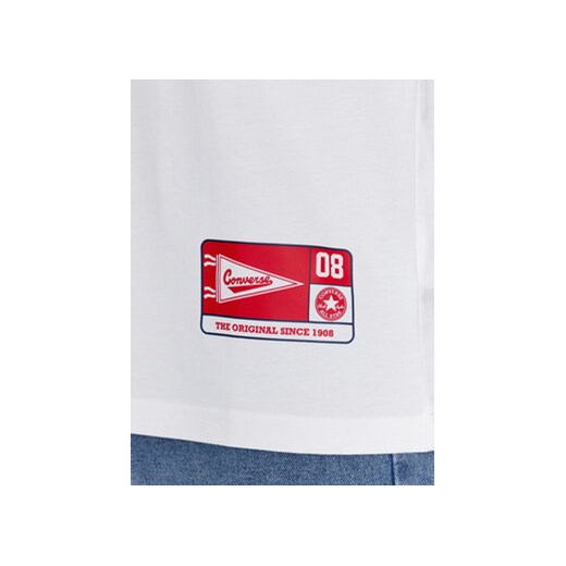 Converse T-Shirt Chuck Retro Ct Collegiate Ss Tee 10025293-A03 Biały Regular Fit Converse S MODIVO
