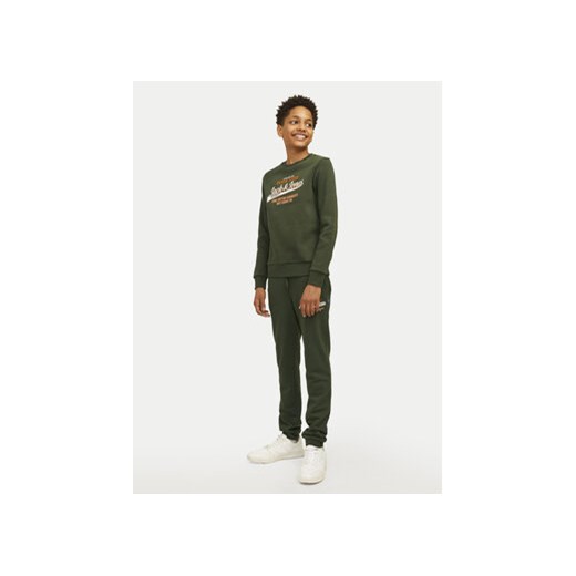 Jack&Jones Junior Spodnie dresowe Logo 12258850 Zielony Slim Fit Jack&jones Junior 164 MODIVO