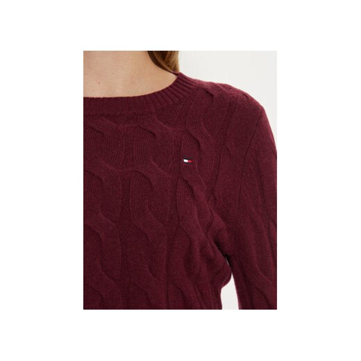 Tommy Hilfiger Sweter WW0WW43586 Bordowy Regular Fit Tommy Hilfiger L MODIVO