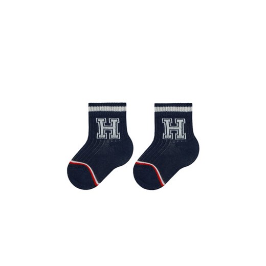 Tommy Hilfiger Zestaw 2 par wysokich skarpet dziecięcych 701224996 Granatowy Tommy Hilfiger 15_18 MODIVO