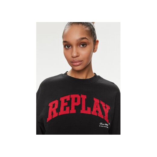 Replay Bluza W3104.000.23591 Czarny Regular Fit Replay L MODIVO