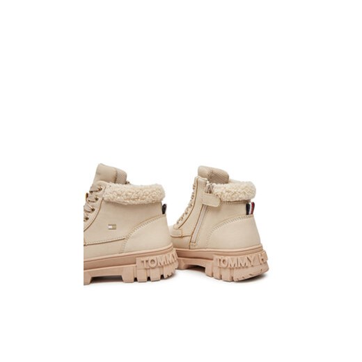 Tommy Hilfiger Trapery Lace-Up Bootie T1A5-33597-1628 S Beżowy Tommy Hilfiger 33 MODIVO