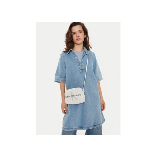 Calvin Klein Jeans Torebka Sculpted Camera Bag18 Mono K60K610275 Biały uniwersalny MODIVO