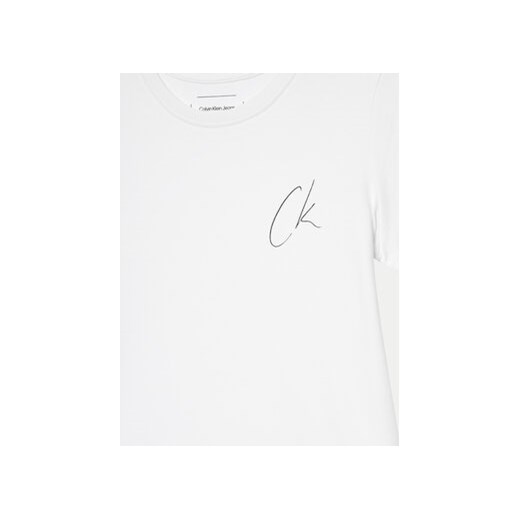 Calvin Klein Jeans T-Shirt Signage IG0IG02624 Biały Slim Fit 8Y MODIVO