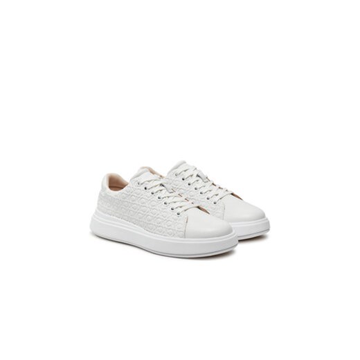 Calvin Klein Sneakersy Cupsole Lace Up Saff Mono HW0HW02103 Biały Calvin Klein 36 MODIVO