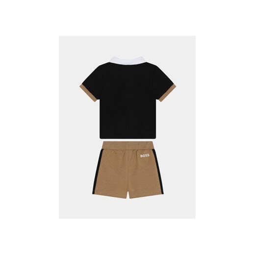 Boss Komplet polo i spodenki J50785 Czarny Regular Fit 6M MODIVO