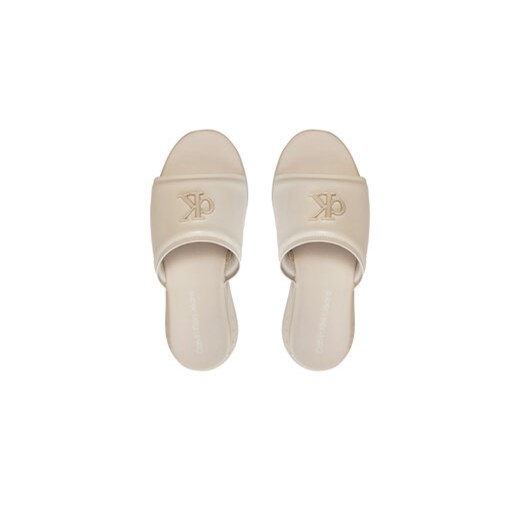 Calvin Klein Jeans Klapki Chunky Comf Slide Mtr YW0YW01506 Écru 41 MODIVO