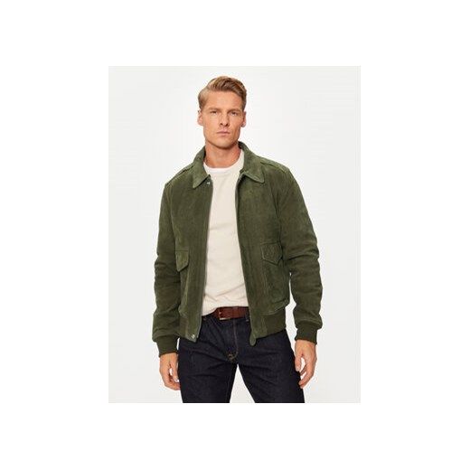 SCHOTT N.Y.C. Kurtka skórzana LC2410S Zielony Regular Fit Schott N.y.c. M MODIVO