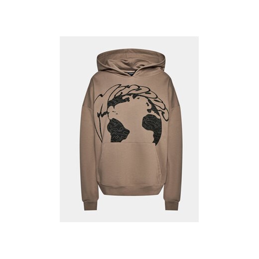 Mindout Bluza Globe Brązowy Boxy Fit Mindout XL MODIVO