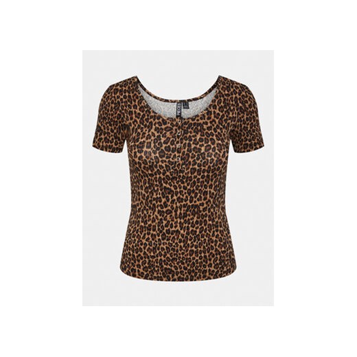 Pieces T-Shirt Kitte 17148392 Brązowy Slim Fit Pieces XS MODIVO
