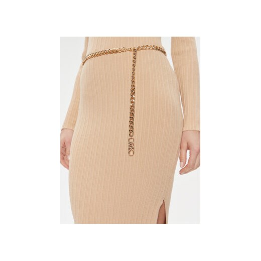 Michael Kors Sukienka dzianinowa MR4820O33D Beżowy Slim Fit Michael Kors L MODIVO