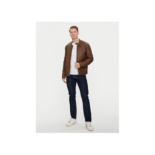 Pepe Jeans Kurtka skórzana Vonn PM402878 Brązowy Regular Fit Pepe Jeans XL MODIVO