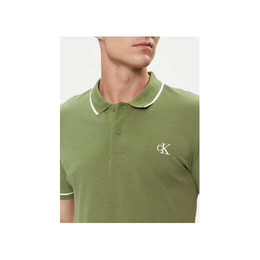 Calvin Klein Jeans Polo J30J315603 Zielony Slim Fit M MODIVO