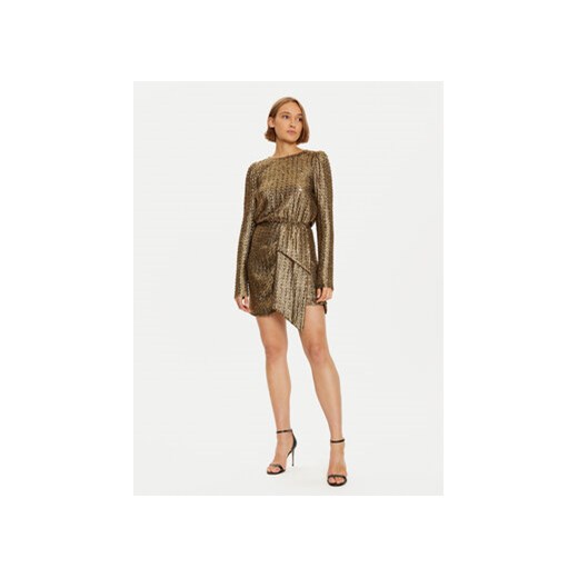 Lola Casademunt by Maite Sukienka koktajlowa MF2416006 Złoty Regular Fit Lola Casademunt By Maite S MODIVO