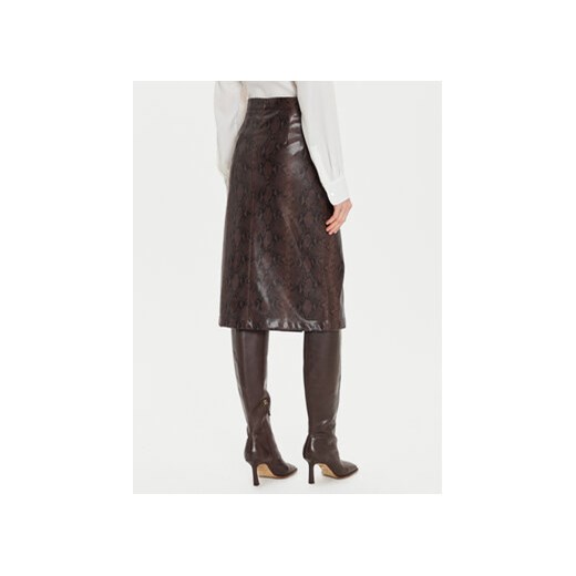 TWINSET Spódnica z imitacji skóry 242TT2230 Brązowy Straight Fit Twinset 38 MODIVO