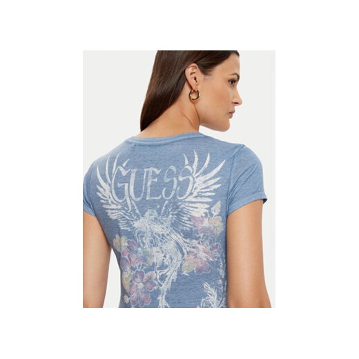 Guess T-Shirt W5RI28 KBYH0 Niebieski Regular Fit Guess M MODIVO