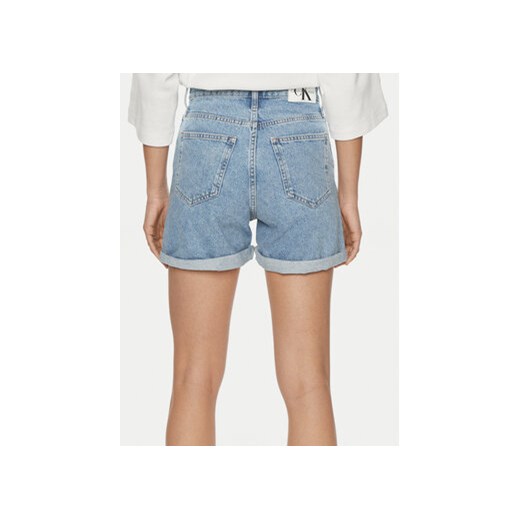 Calvin Klein Jeans Szorty jeansowe J20J222800 Niebieski Mom Fit 28 MODIVO