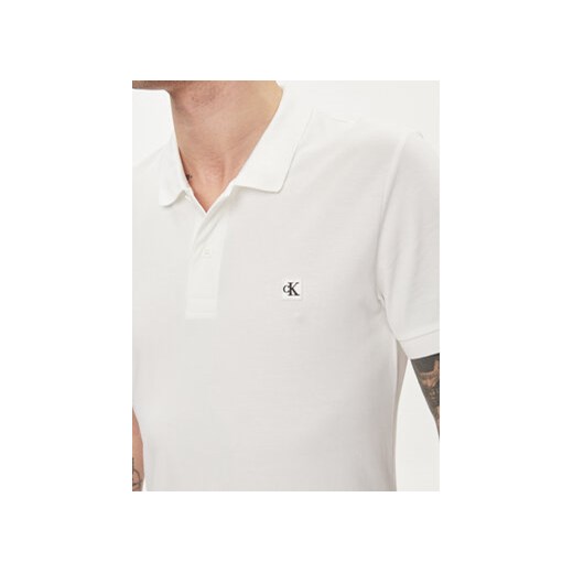 Calvin Klein Jeans Polo Embro Badge J30J325269 Biały Slim Fit XXL MODIVO