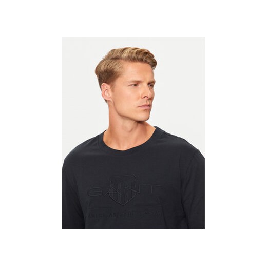 Gant Longsleeve Tonal Shield 2004041 Czarny Regular Fit Gant M MODIVO