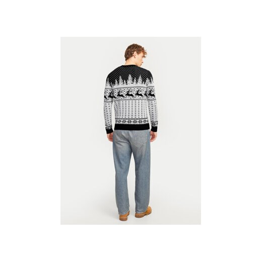 Jack&Jones Sweter Xmas Gabriel 12266118 Szary Regular Fit S MODIVO