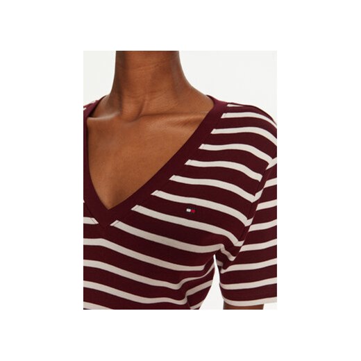 Tommy Hilfiger T-Shirt WW0WW40584 Bordowy Slim Fit Tommy Hilfiger S MODIVO