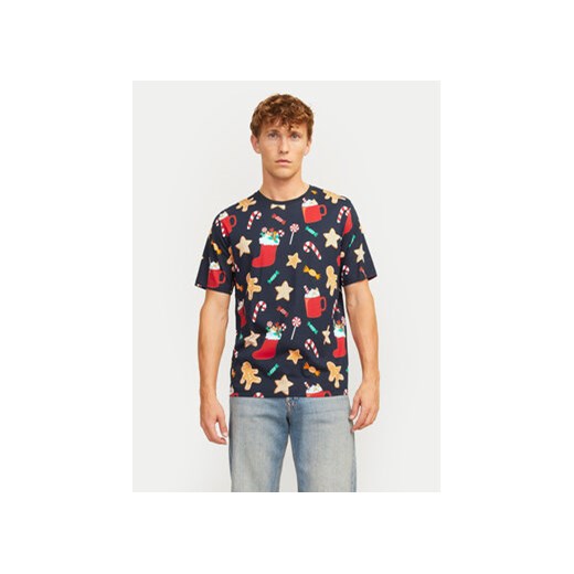 Jack&Jones T-Shirt Xmas Merry 12265399 Granatowy Standard Fit XL MODIVO